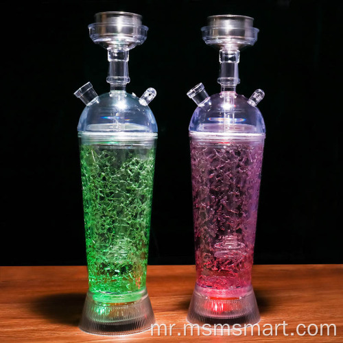 Customnewest design led shisha pocket plastic mini hookah